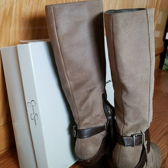 Jessica Simpson Suede Leather Knee High Boots 8.5 - Picture 2 of 6